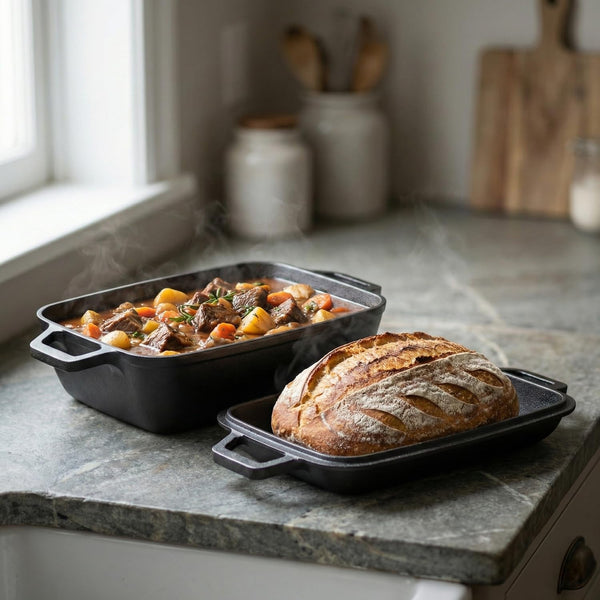 Oval Cast Iron Dutch Oven for Bread Baking 12X8 Inch Pre-Seasoned Bread Pan with Lid 6QT Cast Iron Bread Dutch Oven for Sourdough4