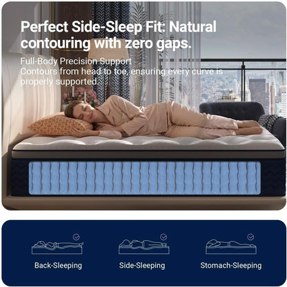 Syncdeep Queen Mattress 12 Inch, Firm Hybrid Cooling, Lumbar Support11
