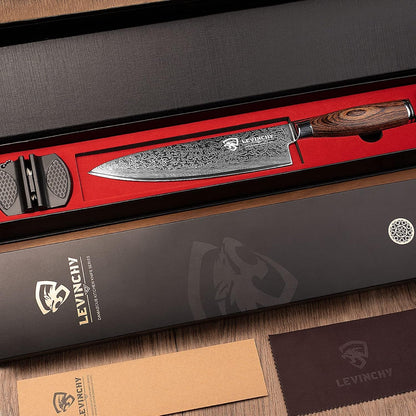 Damascus Chef'S Knife 8 Inch Professional Handmade Damascus Stainless Steel Kitchen Knife, Superb Edge Retention, Stain & Corrosion Resistant, Ergonomic PAKKA Wood Handle6