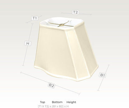Fancy Bottom Rectangle Basic Lamp Shade, BS-747-18BG, Beige, (7 X 10) X (12.25 X 18) X 13.256