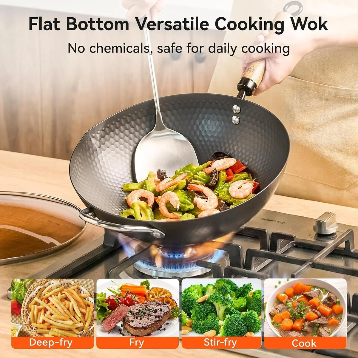 carbon-steel-wok-pan-12-6-inch-flat-bottom-stir-fry-pan-with-lid-uncoated-heavy-duty-iron-wok-for-induction-and-gas-stoves