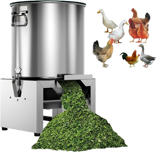 Commercial Vegetable Chopper 1800W Electric Breeding Crusher, 3500 RPM 50-120KG/H Stainless Steel Feed Processing Machine for Chicken Duck Pig, Adjustable Cutting, Home Farm Ranch Use (1800W)1