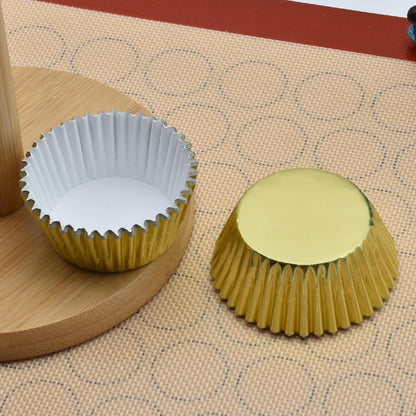 200 Pcs Gold Foil Cupcake Liners Standard Baking Cups Muffin Paper Cases | Food-Grade, Greaseproof & Sturdy Parchment, Cupcake Wrapper for Party, Christmas, Gift5