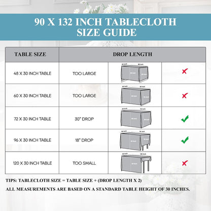 2 Pack 90 * 132Inch Black Rectangle Tablecloth for 6Ft Tables2