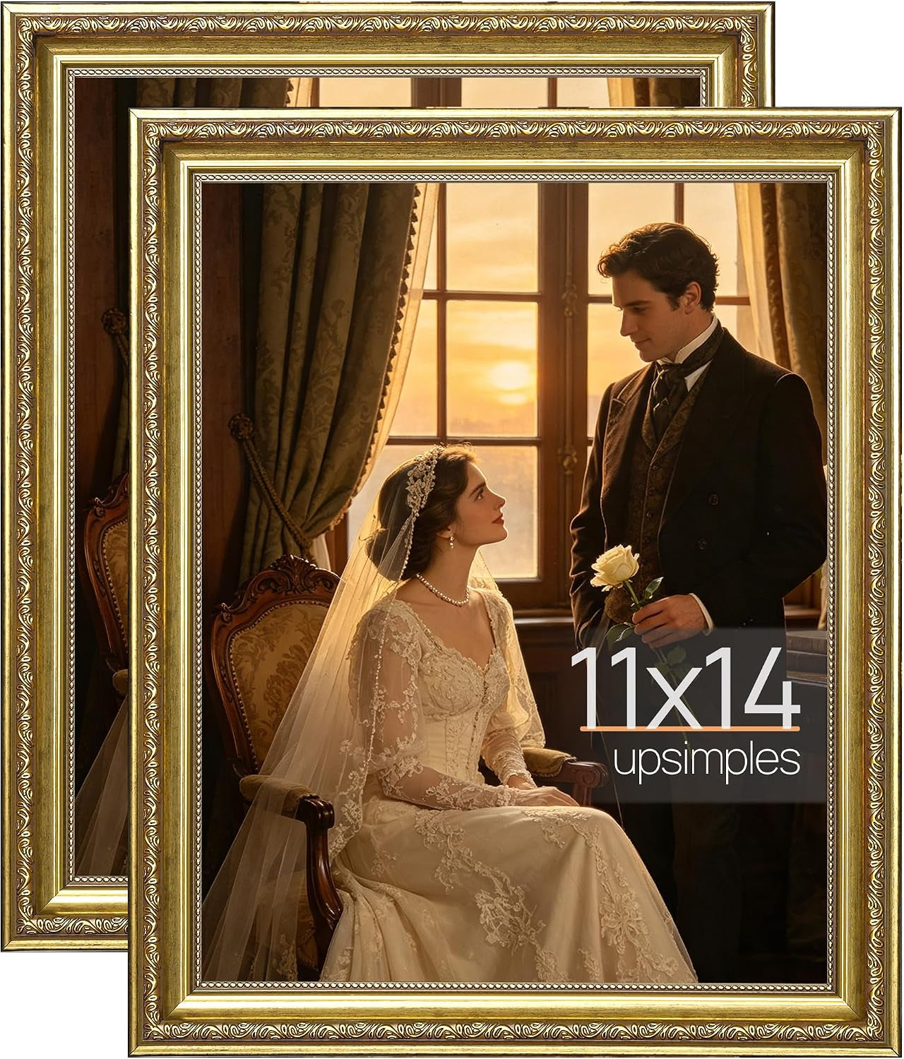vintage-11x14-picture-frame-antique-gold-frames-2-pack