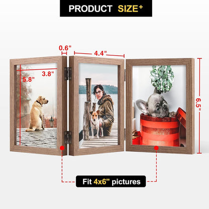 3 4X6 Picture Frame Triple Wooden Hinged Photo Frame6