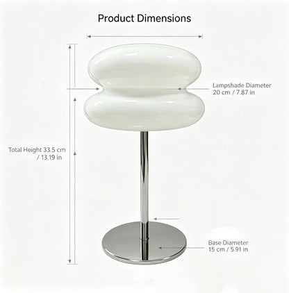 Bedroom Mushroom Lamp, Medieval Modern Bedside Table Lamp, Dimmable Retro Egg Tart Headlight, Unique Home Mushroom Decoration Aesthetic Lovely Living Room Desk Lamp (White)2