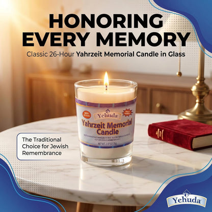 , Yahrzeit Memorial Candle, Glass Tumbler (24 Pack) 24 Hour Candles - Burns 26 Hours | Yom Kippur Candles | Yizkor Rememberance Candle | Perfect for Blackouts, Storms & Hurricanes2