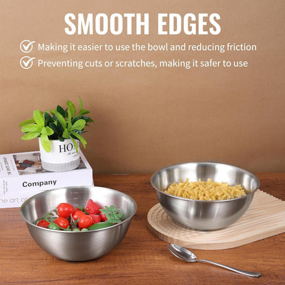 12 Pcs Stainless Steel Mixing Bowls with Graduations, Reusable Metal Mixing Bowls, Stackable Baking Food Storage Containers for Salads, Snacks, Noodles & Meal Prep4