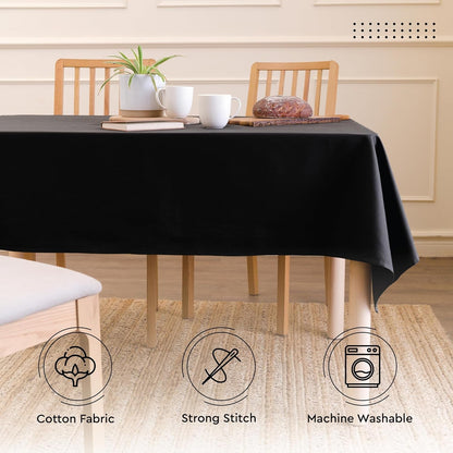 Cotton Tablecloth Rectangular 56"X84" Jet Black3