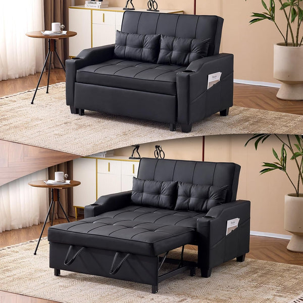 Convertible Loveseat Sleeper Sofa Bed, Pullout Couch for Living Room1