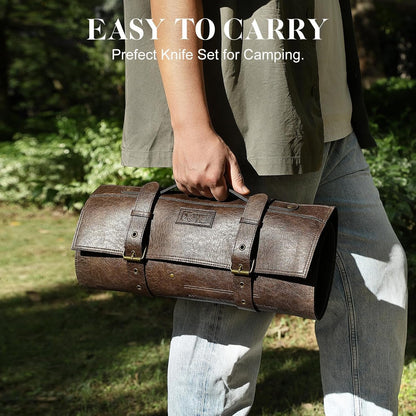 Chef Knife Set with Bag, Hand Forged High Carbon Steel Kitchen Knife Set7
