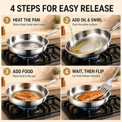 8In Titanium Pans for Cooking, 2026 New Titanium Hammered Pan Pro with Lid, Durable Scratch-Resistant Non Stick Titanium Nutri Pan for Cooking (8In)7