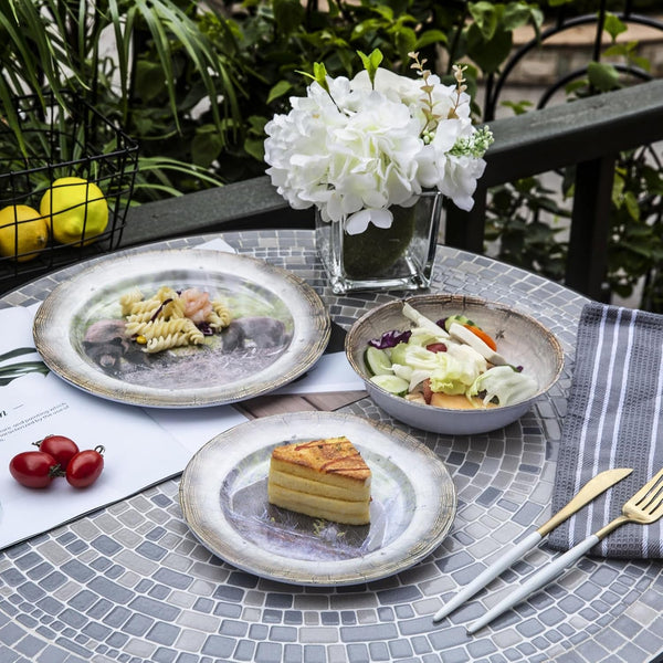 12Pcs Melamine Dinnerware Set for 4 - Bear Dinner Plates Bowls Set6