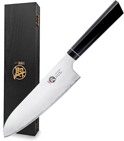 7 Inch Japanese Santoku Chef Knife VG-10 Damascus/San-Mai1