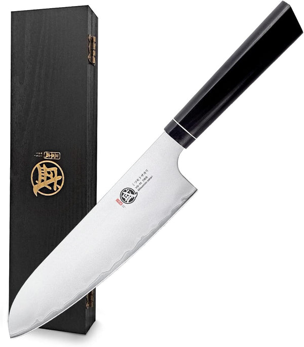 7 Inch Japanese Santoku Chef Knife VG-10 Damascus/San-Mai1
