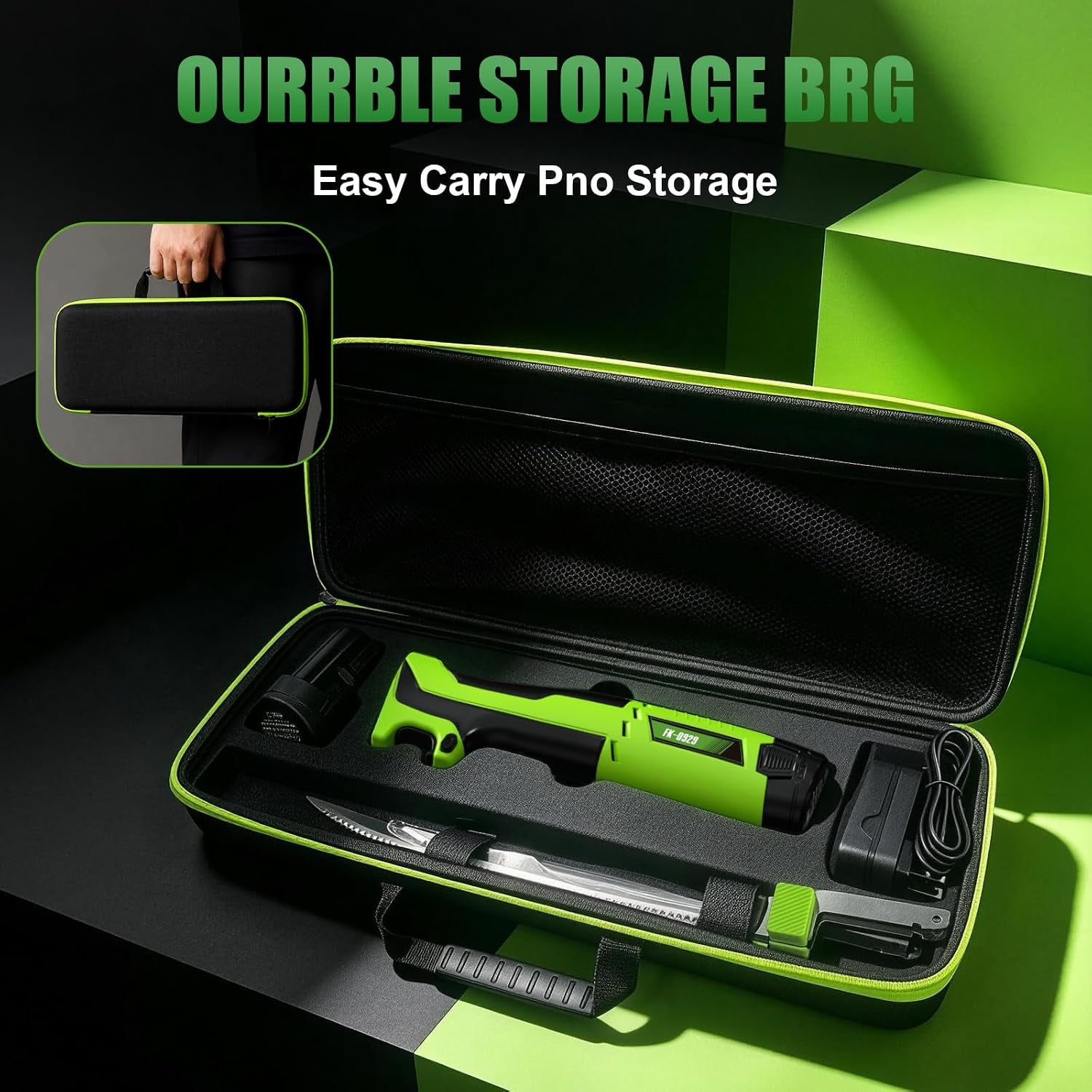 12v-cordless-electric-fillet-knife-8-flexible-10-rigid-blades-2x-1500mah-batteries-1-5h-fast-charger-safety-lock-non-slip-handle-carry-case-for-outdoor-fishing-filleting-green