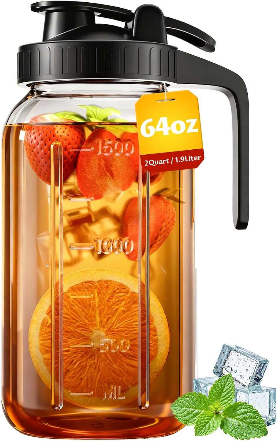 64oz-mason-jar-pitcher-glass-pitcher-with-lid-for-tea-cold-brew-mason-jar-bpa-free-leakproof-fridge-dishwasher-safe-ergonomic-handle-flip-cap-pour-spout-wide-mouth-versatile