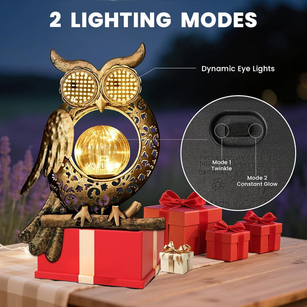 Solar Garden Lights Outdoor Decor,Owl Figurine Light Stake,Garden Decorative for Patio,Yard,Landscape,Gardening Gift Ideas for Mom Grandma5