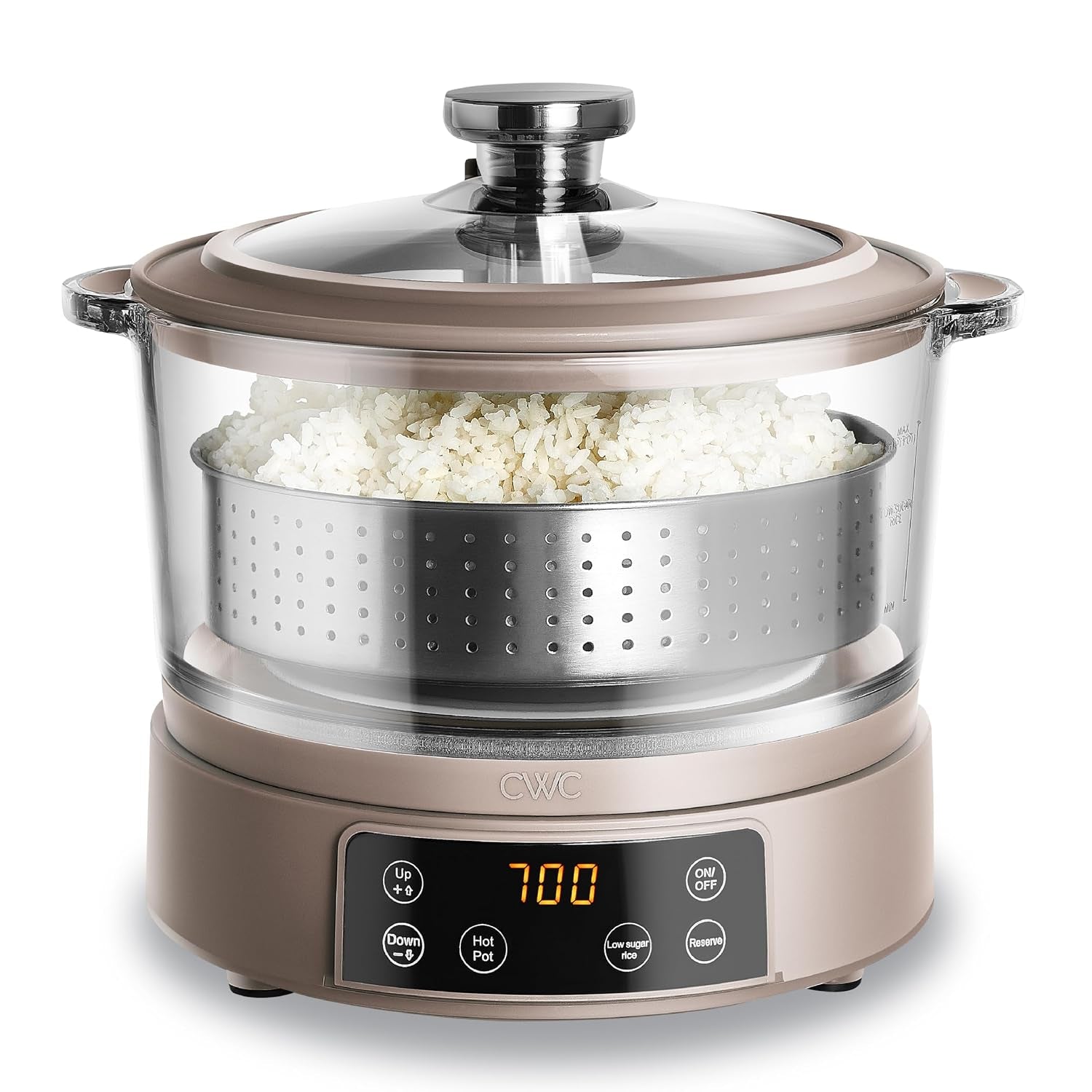 glass-mini-low-carb-rice-cooker-holds-2-cups-raw-makes-6-cups-cooked-with-auto-lift-filter-basket-hotpot-steamer-for-rice-grains-digital-panel-with-keep-warm-goat-mink