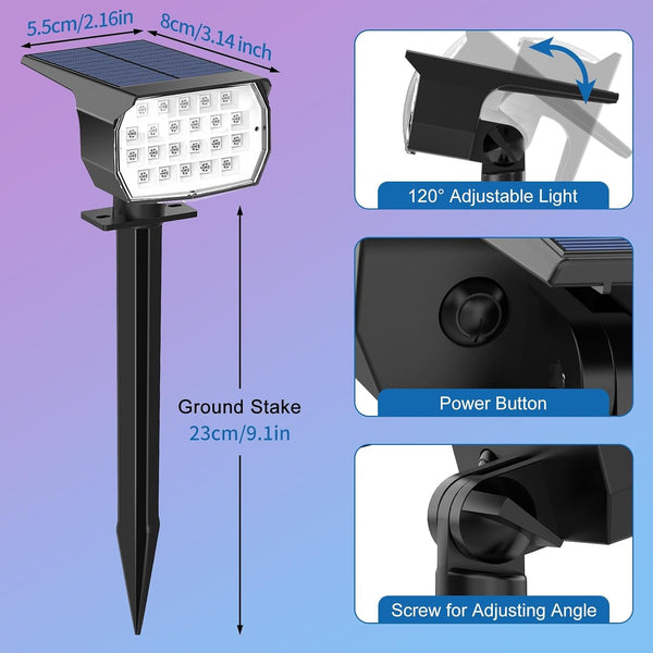 Solar Color Changing Spot Lights Outdoor Waterproof Colored RGB Solar Powered Landscape Lights for Yard 7 Lighting Modes Multicolor Solar Spotlights for Pathway Garden outside (6 Pack)6