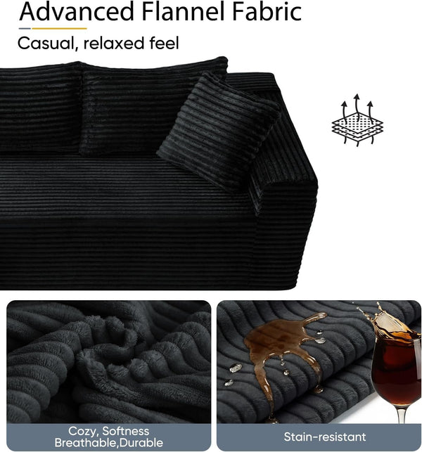 96" Cloud Boneless Sectional Couches with Chaise for Living Room5