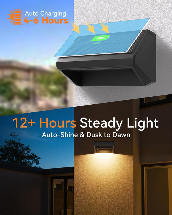 Solar Fence Lights Outdoor, 12 Pack Fence Lights Solar Powered RGB2