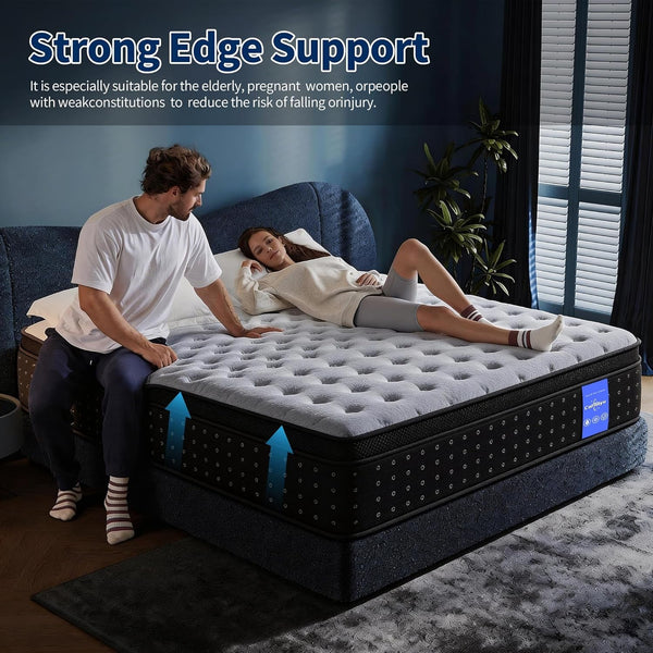 Queen Mattress, 14 Inch Medium Firm Hybrid Mattress in a Box, Gel Memory Foam & Individually Pocketed Coils, Pressure Relief & Motion Isolation, Fiberglass-Free, Certipur-Us Certified5