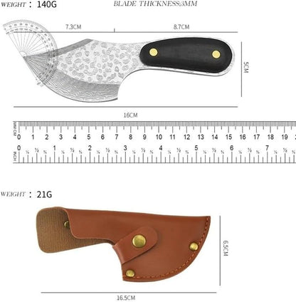 Meat Cleaver,Cleaver Knife Outdoor Multifunctional Knife Damascus Pattern Meat Cleaver Bone Cleaver Forging Knife Stainless Steel Kitchen Knife with Sheath2