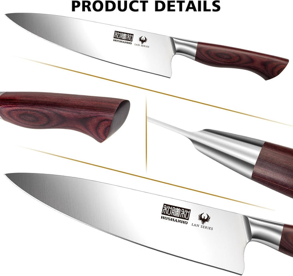 18PCS Kitchen Knife Block Set, Sharp Chef Knives with Sharpener3