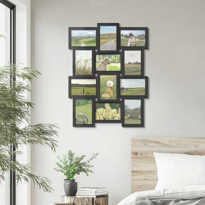 4X6 Collage Frame 12 Pack Glass Assembly Required Black6