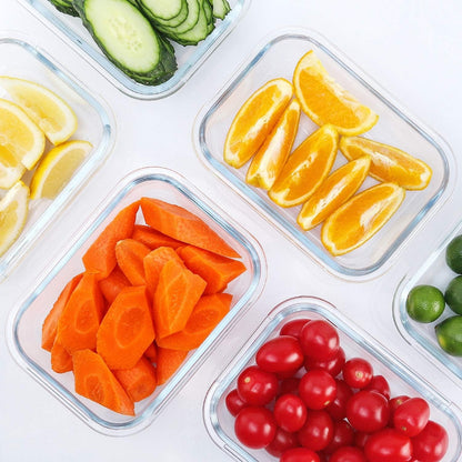 10 Pack,22 Oz Glass Food Storage Containers with Lids, Gray2