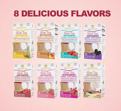 Slim Tea, 5 Flavor Weight Loss Variety Pack, Senna Tea, 25 Bags | Green Tea, Senna Detox & Cleanse, 3 Natural Ingredients, No Added Sugar, 1-Step Bedtime Routine, Supports Digestion7