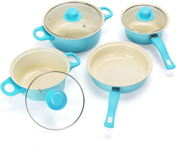Non-Stick Cookware Set, 13 Piece Set Portable Lightweight Cast Iron Pots and Pans with Glass Lids and Nylon Utensils, Outdoor Camping Picnic Travel3