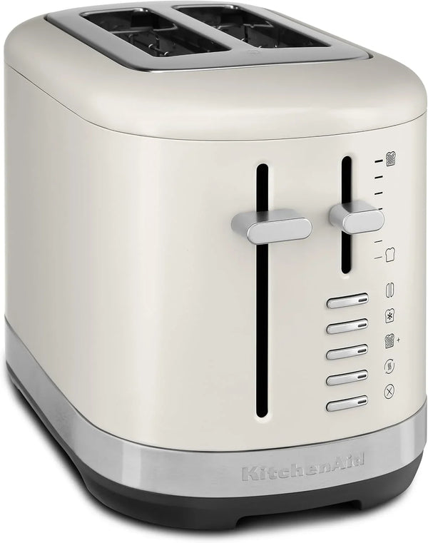 Kitchenaid 2-Slice Automatic Toaster with Extra Wide Slots, Porcelain White | Extra Wide Slots for Bagels and English Muffins, Wide Range of Toasting Shades, Removable Crumb Tray, Model KMT2109PL1