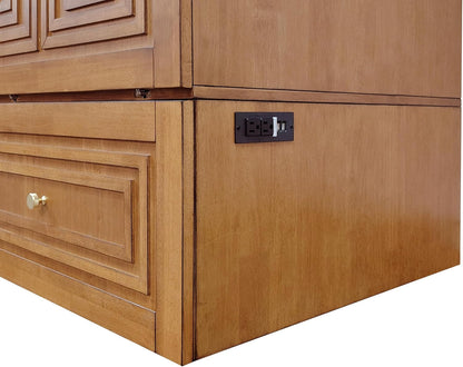 Pompei Murphy Cabinet Chest Bed with Charging Station 8 Inch, Queen (Blonde Oak)6