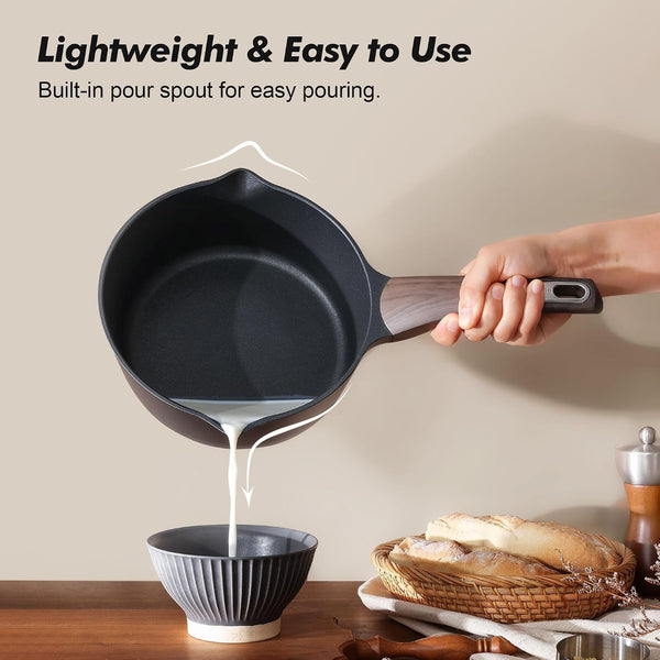 Nonstick Sauce Pan with Lid, 3.0 Quart Saucepan with Double Spout, Multipurpose Large Cooking Pot, Non Toxic Kitchen Sauce Pot, Non Stick Saucier Pan, Induction Comptable, PFOA Free6