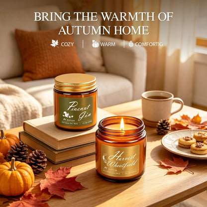 Fall Scented Candles, 6 Pack Fall Candles for Home Scented Natural Soy Wax2