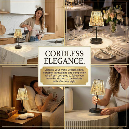 Black Cordless Lamps Rechargeable Set of 2,Small Battery Operated Table Lamp Wireless,Mini Table Lamp for Restaurant Dining Tabletop/Kitchen Counter Top/Bathroom Shower/Plugless Touch Lamp Decorative3