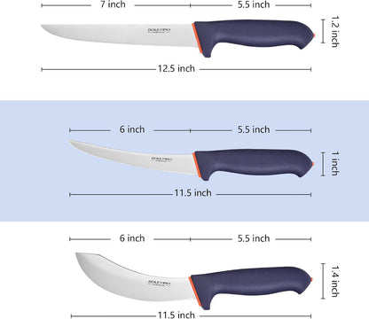 3 PCS Butcher Knife Set, Professional Meat Cutting Knives7