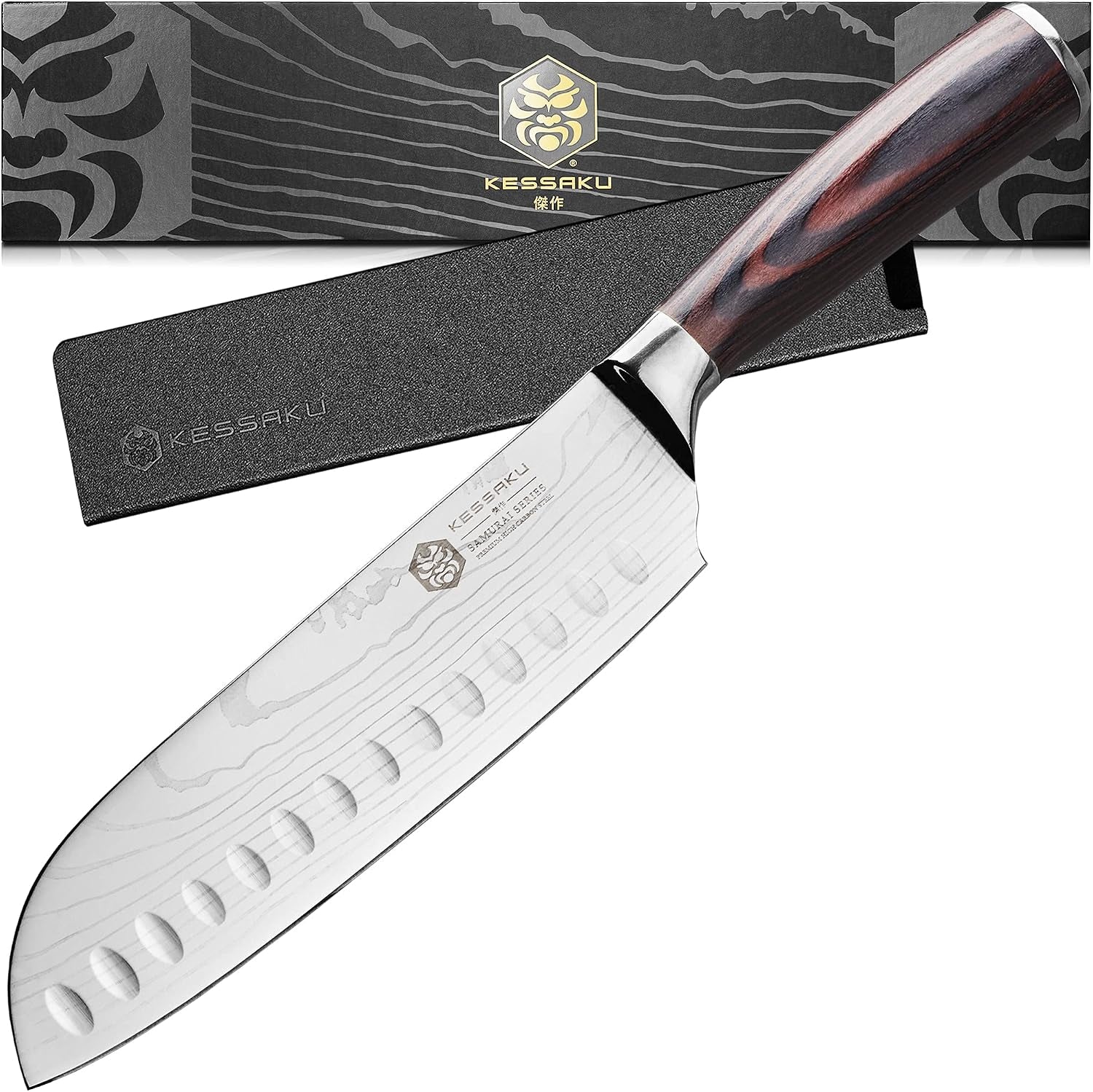 santoku-knife-7-inch-samurai-series-razor-sharp-kitchen-knife-forged-7cr17mov-high-carbon-stainless-steel-wood-handle-with-blade-guard