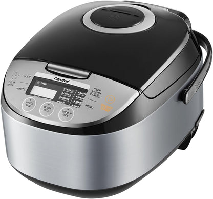 Rice Cooker with Fuzzy Logic, 11-Preset Modes, 6-Cups Uncooked Rice | 12 Cups Cooked, Japanese Rice Cooker Style, Portable Non-Stick Rice Maker, Steamer, Fast, Grain Cooker, 24-Hour Delay Timer1