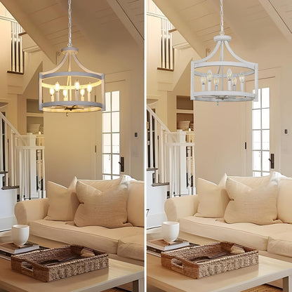 6-Light Farmhouse Chandelier, Vintage Dining Room Light Fixture5