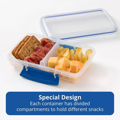 Rubbermaid Pack & Go Set with Two 350 Ml Containers and Two 820 Ml Containers, Divided Compartments, Meal Prep Containers with Secure Seal Lids3