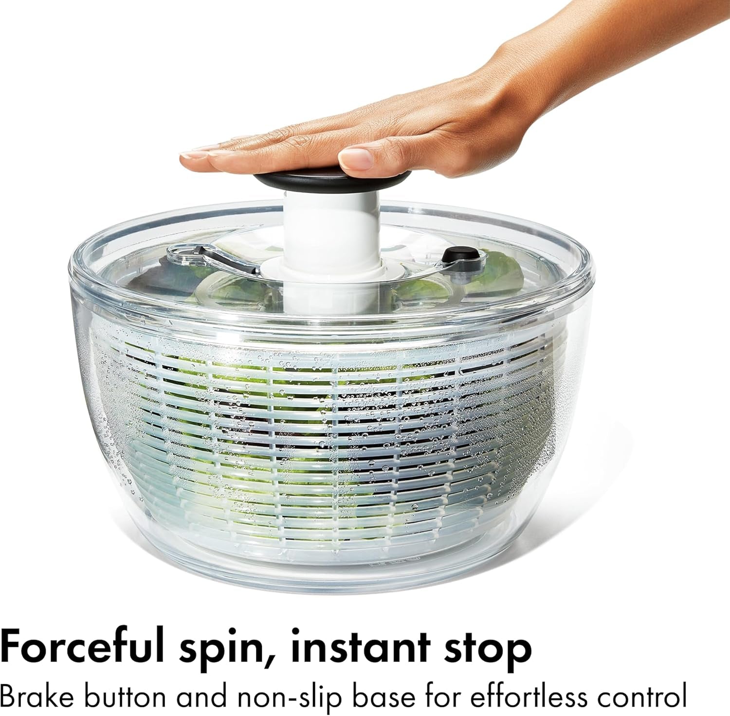 oxo-good-grips-salad-spinner-lettuce-spinner-fruit-washer-fruit-washing-bowl-with-strainer-vegetable-cleaner-salad-cleaner-lettuce-washer-6-22-quart-capacity-spin-dry-lettuce-herbs-fruit-vegetables-non-slip-base-large-capacity-bowl-easy-one-touch-press-pump-meal-prep