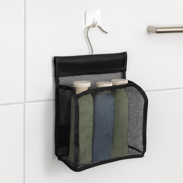 Shower Caddy Hanging, Mesh Shower Caddy, PVC Bathroom Storage Bag for College Dorm, Gym, Swimming, RV and Travel, Black4