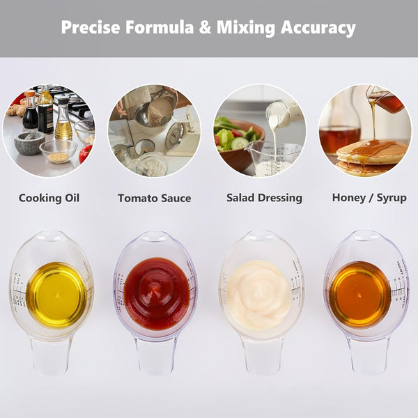 2 Pack Small Measuring Cups, 2Oz/60Ml Mini Measuring Cup with Tsp/Tbsp/Oz/Ml Markings, Clear Easy-Read Scale for Kitchen, Resin, DIY, Beauty Mixing (2)2