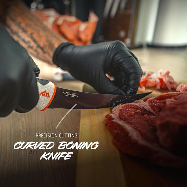 Ergomax 7-Piece Set with Cleaver - Professional Game Processing Knife Kit - Caping & Boning Knives, Skinning Knife, Butcher, Cleaver, Elite Big Game, Elk & Deer Hunting Gear5