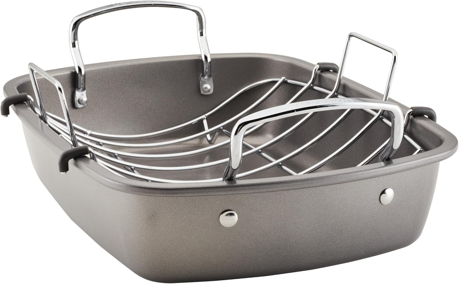 total-bakeware-nonstick-roaster-roasting-pan-with-rack-17-inch-x-13-inch-gray