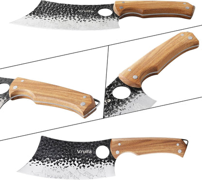 Butcher Knife Set, Hand Forged Kitchen Knife Set for Home,Bbq, and Camping6